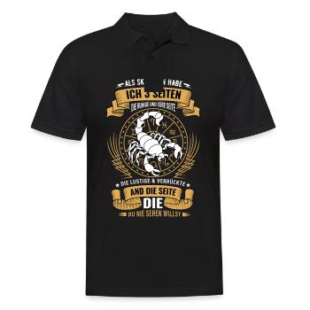 Stolzen Illustration Vom Sternzeichen Skorpion - Männer Poloshirt - Schwarz - Vorne - Kai (181cm)