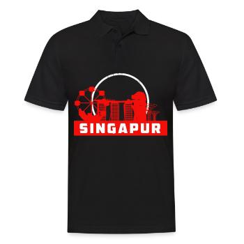 Sights of Singapore - Singapore - Men's Polo Shirt - black - Front - Kai (181cm)