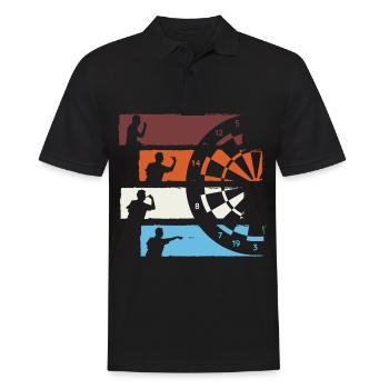Darts retro club darts darts dartboard gift - Men's Polo Shirt - black - Front - Kai (181cm)