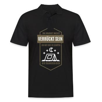 Zelt, Sternen Und Dem Mond - Camping - Männer Poloshirt - Schwarz - Vorne - Kai (181cm)