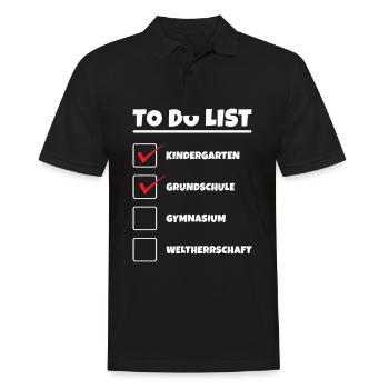 Lustig Grundschule Gymnasium Oberschule Geschenk - Männer Poloshirt - Schwarz - Vorne - Kai (181cm)
