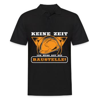 Bau Bauarbeiter Baumeister Baustelle Geschenk - Männer Poloshirt - Schwarz - Vorne - Kai (181cm)