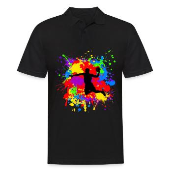 cool handball player for handball players & professionals - Men's Polo Shirt - black - Front - Kai (181cm)
