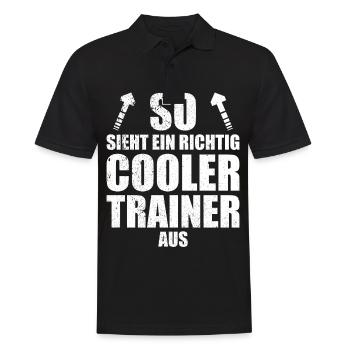 Trainer, trainerin, mannschaft, erste mannschaft, - Männer Poloshirt - Schwarz - Vorne - Kai (181cm)