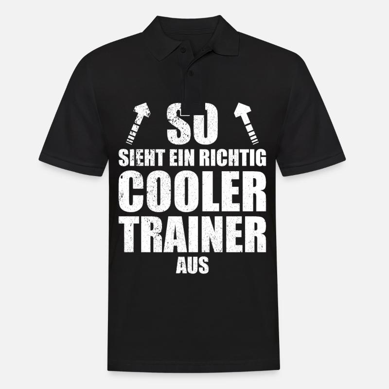Trainer, trainerin, mannschaft, erste mannschaft, - Männer Poloshirt - Schwarz