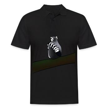 Lemuren & Lemur Affe Geschenk für Affen Freunde - Männer Poloshirt - Schwarz - Vorne - Kai (181cm)