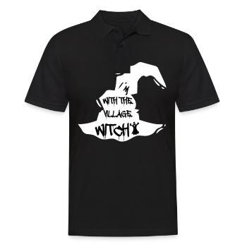lustiges Halloween Spruch Geschenkidee Hexe Hexen - Männer Poloshirt - Schwarz - Vorne - Kai (181cm)