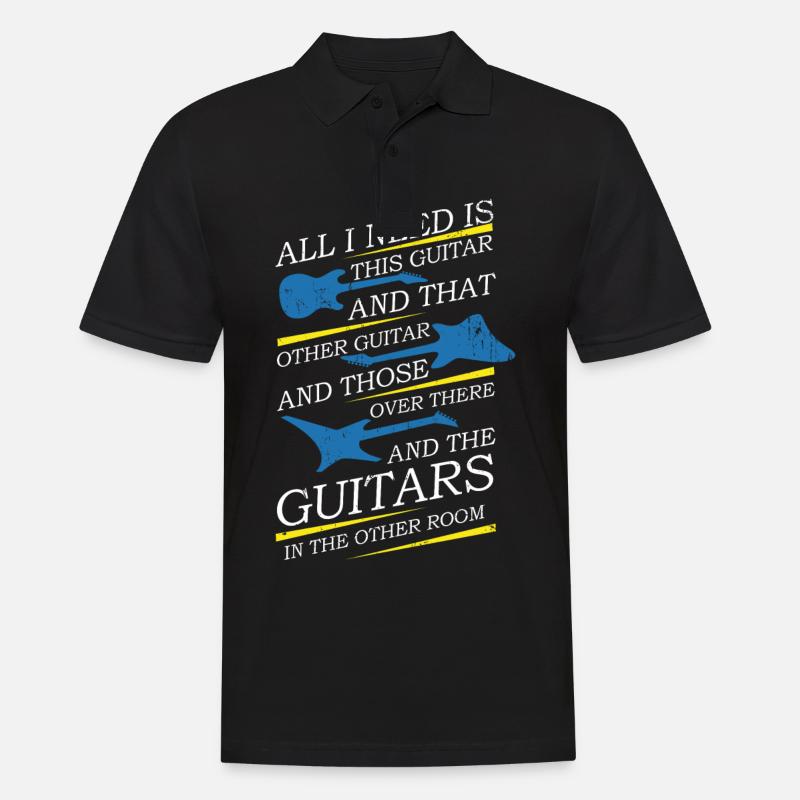 Drei Elektrischen Gitarren - E-Gitarre - Männer Poloshirt - Schwarz