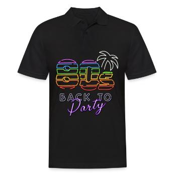 80s Back to Party Geschenk für bunte 80iger Jahre - Männer Poloshirt - Schwarz - Vorne - Kai (181cm)