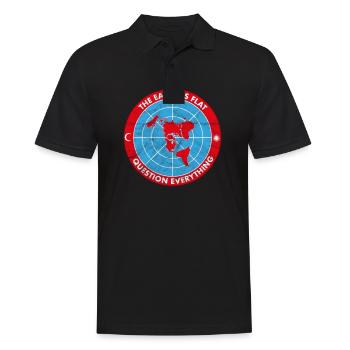 Flat Earth Society - Theorie Verschwörung Vintage - Männer Poloshirt - Schwarz - Vorne - Kai (181cm)