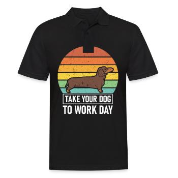 Dachshund dog gift for taking your dog to work - Men's Polo Shirt - black - Front - Kai (181cm)