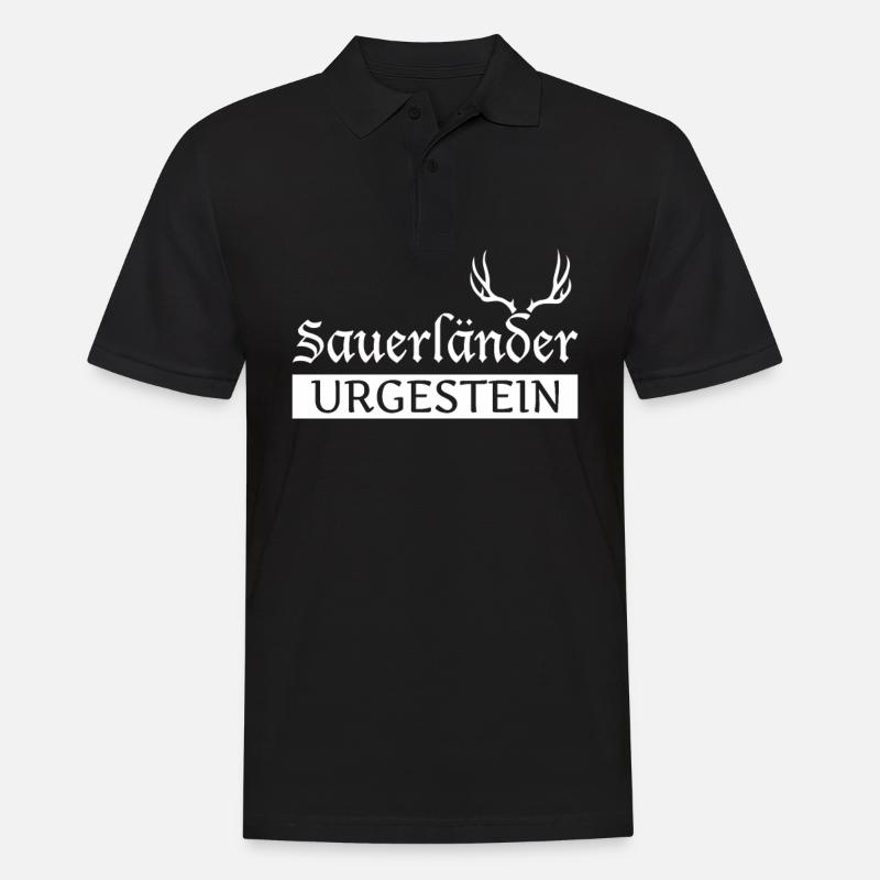 Sauerland Sauerländer Urgestein - Männer Poloshirt - Schwarz