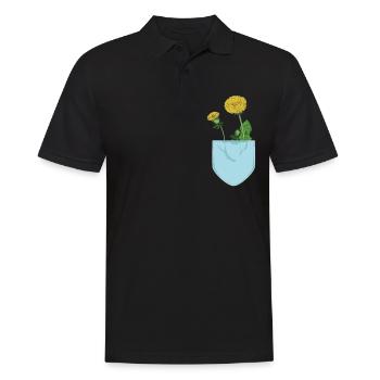 Löwenzahn in Tasche Geschenk für Pusteblume Fans - Männer Poloshirt - Schwarz - Vorne - Kai (181cm)