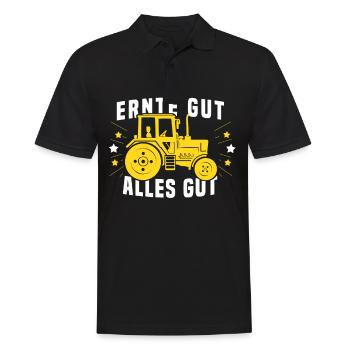 Landwirt Design für einen Traktorfahrer - Männer Poloshirt - Schwarz - Vorne - Kai (181cm)