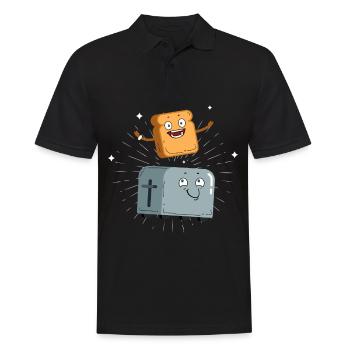 delicious toast with toaster gift for bread fans - Men's Polo Shirt - black - Front - Kai (181cm)