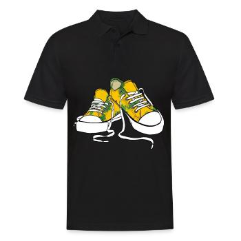 cool yellow chucks gift for sneaker friends - Men's Polo Shirt - black - Front - Kai (181cm)