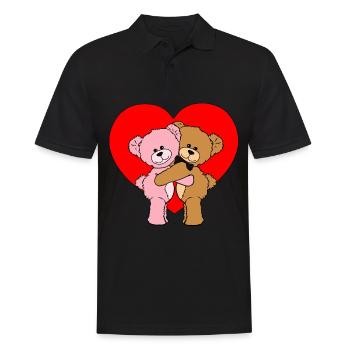 Hearts Bear Gift for Bears in Love Heart - Men's Polo Shirt - black - Front - Kai (181cm)