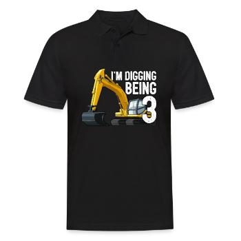 3rd birthday contruction trucks design for childre - Männer Poloshirt - Schwarz - Vorne - Kai (181cm)
