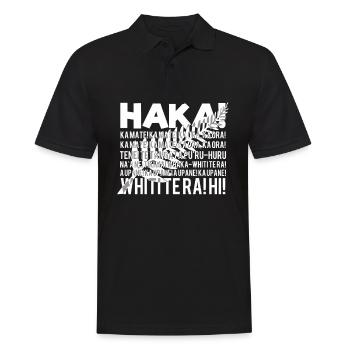New Zealand Rubgy - Maori Haka on Silver Fern - Men's Polo Shirt - black - Front - Kai (181cm)