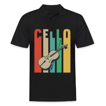 Conception de violoncelle pour un violoncelliste - Polo Homme - noir - Devant - Kai (181cm)