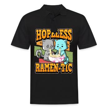 Lustig Anime Ramen Romantik Otaku Spruch Geschenk - Männer Poloshirt - Schwarz - Vorne - Kai (181cm)
