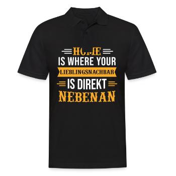Nachbarschaft Design für deinen Nachbarn - Männer Poloshirt - Schwarz - Vorne - Kai (181cm)
