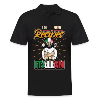 Lustig Italiener Koch Küchenchef Spruch Geschenk - Männer Poloshirt - Schwarz - Vorne - Kai (181cm)
