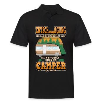 Lustig Wohnwagen Camper Campen Spruch Geschenk - Männer Poloshirt - Schwarz - Vorne - Kai (181cm)