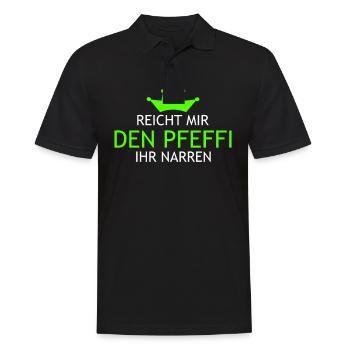 Pfeffi Spruch - Männer Poloshirt - Schwarz - Vorne - Kai (181cm)