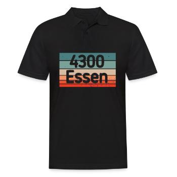 4300 Essen Stadt alte PLZ Vintage Retro Geschenk - Männer Poloshirt - Schwarz - Vorne - Kai (181cm)