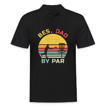 Disc Golf Papa Design für einen Disc-Golf Dad - Männer Poloshirt - Schwarz - Vorne - Kai (181cm)