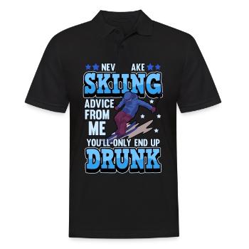 Lustig Ski Skier Berge Skifahren Spruch Geschenk - Männer Poloshirt - Schwarz - Vorne - Kai (181cm)