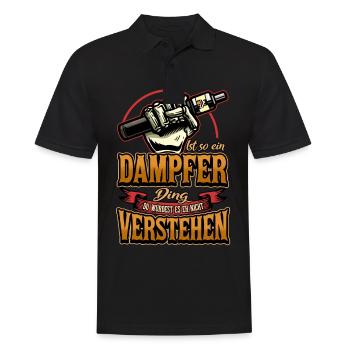 Vape Dampfer E Zigarette Spruch Vaping Geschenk - Männer Poloshirt - Schwarz - Vorne - Kai (181cm)