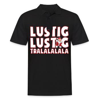 lustig lustig tralalalala Weihnachten Geschenkidee - Männer Poloshirt - Schwarz - Vorne - Kai (181cm)