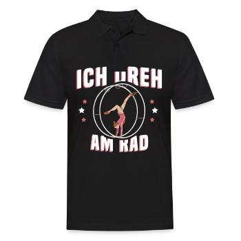 Rhönrad Spruch für eine Rhönrad-Turnerin - Männer Poloshirt - Schwarz - Vorne - Kai (181cm)