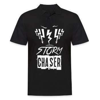 Storm Chaser gift for lightning & thunder friends - Men's Polo Shirt - black - Front - Kai (181cm)