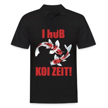 lustige Koi Kois i hob koi zeit Geschenkidee - Männer Poloshirt - Schwarz - Vorne - Kai (181cm)