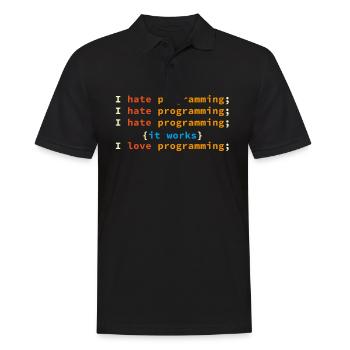 Programmierer Entwickler Informatiker Geek - Männer Poloshirt - Schwarz - Vorne - Kai (181cm)