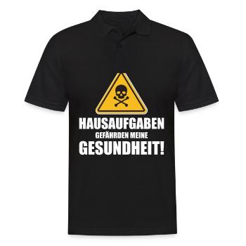 Hausaufgaben gefährden meine Gesundheit - Männer Poloshirt - Schwarz - Vorne - Kai (181cm)