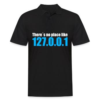 there is no place like 127.0.0.1 Geschenkidee - Männer Poloshirt - Schwarz - Vorne - Kai (181cm)