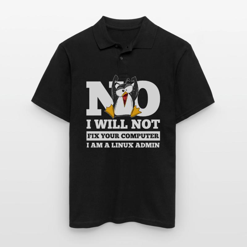 Correction de l'ordinateur Linux SysAdmin Hacker Coder Penguin Polo Homme
