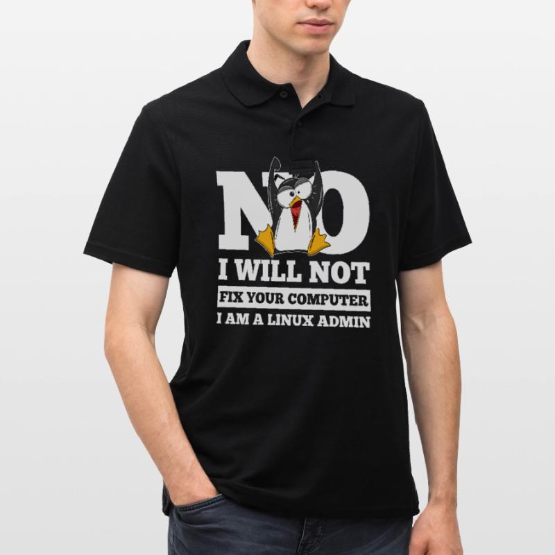 Correction de l'ordinateur Linux SysAdmin Hacker Coder Penguin Polo Homme
