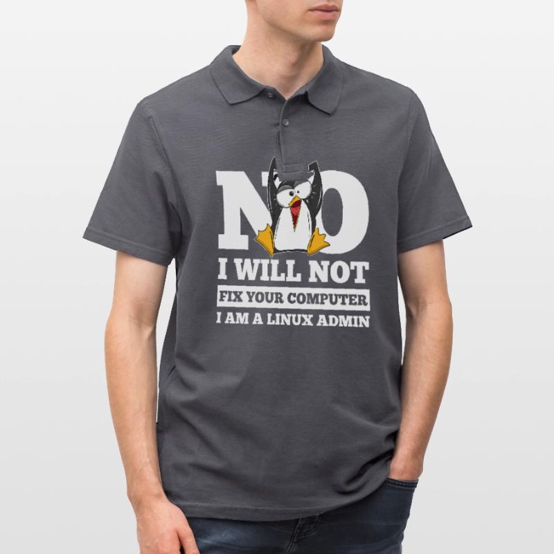 Correction de l'ordinateur Linux SysAdmin Hacker Coder Penguin Polo Homme