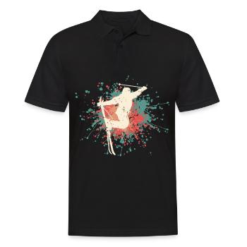Lustig Ski Skier Berge Skifahren Spruch Geschenk - Männer Poloshirt - Schwarz - Vorne - Kai (181cm)