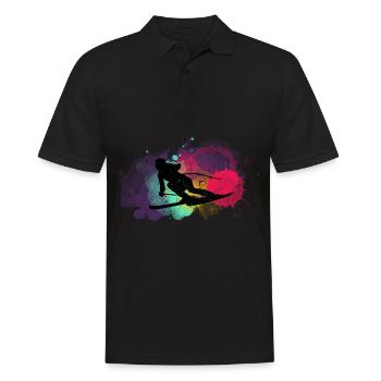 Lustig Ski Skier Berge Skifahren Spruch Geschenk - Männer Poloshirt - Schwarz - Vorne - Kai (181cm)