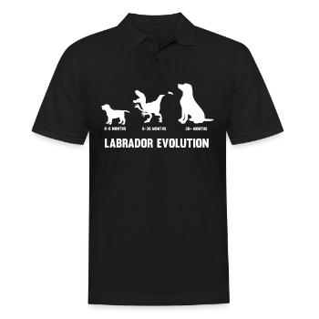 Labrador Evolution für einen Hundehalter Labrador - Männer Poloshirt - Schwarz - Vorne - Kai (181cm)