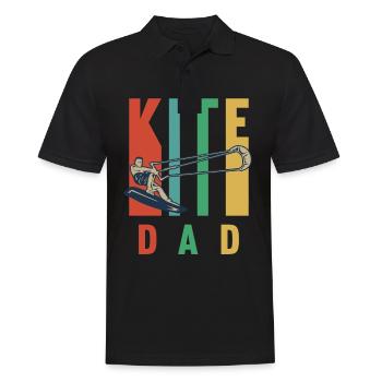 Conception de kitesurf pour un papa kite surfeur - Polo Homme - noir - Devant - Kai (181cm)