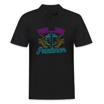 Lineman Pole 80s Professional Poledancer Geschenk - Männer Poloshirt - Schwarz - Vorne - Kai (181cm)