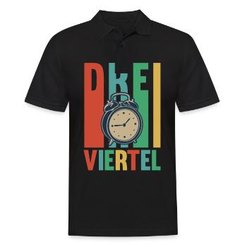 DDR Vintage Design für einen Ossi I Dreiviertel - Männer Poloshirt - Schwarz - Vorne - Kai (181cm)