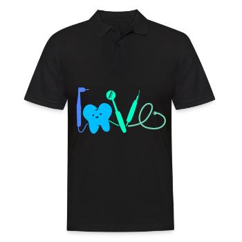 Zahnärztin Liebe - Männer Poloshirt - Schwarz - Vorne - Kai (181cm)